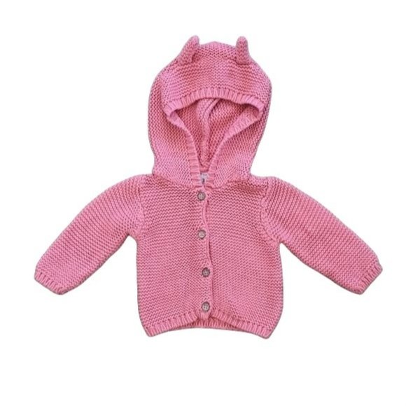 Carter's Jackets & Coats Baby Girl Pink Chunky Knit Jacket Poshmark